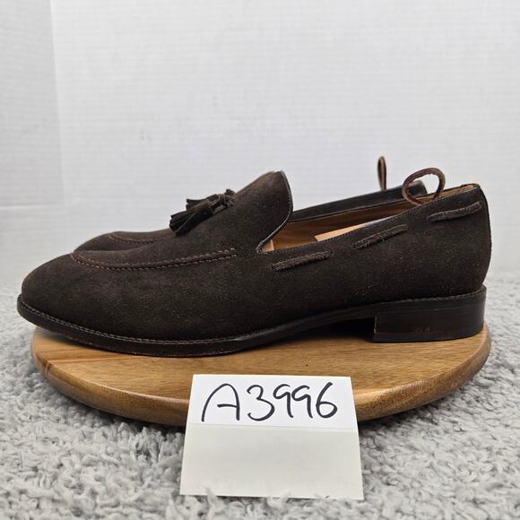 Beckett Simonon Mens 13 Bernard Brown Suede Almond Toe Tassel Loafer Dress Shoe - Picture 1 of 14